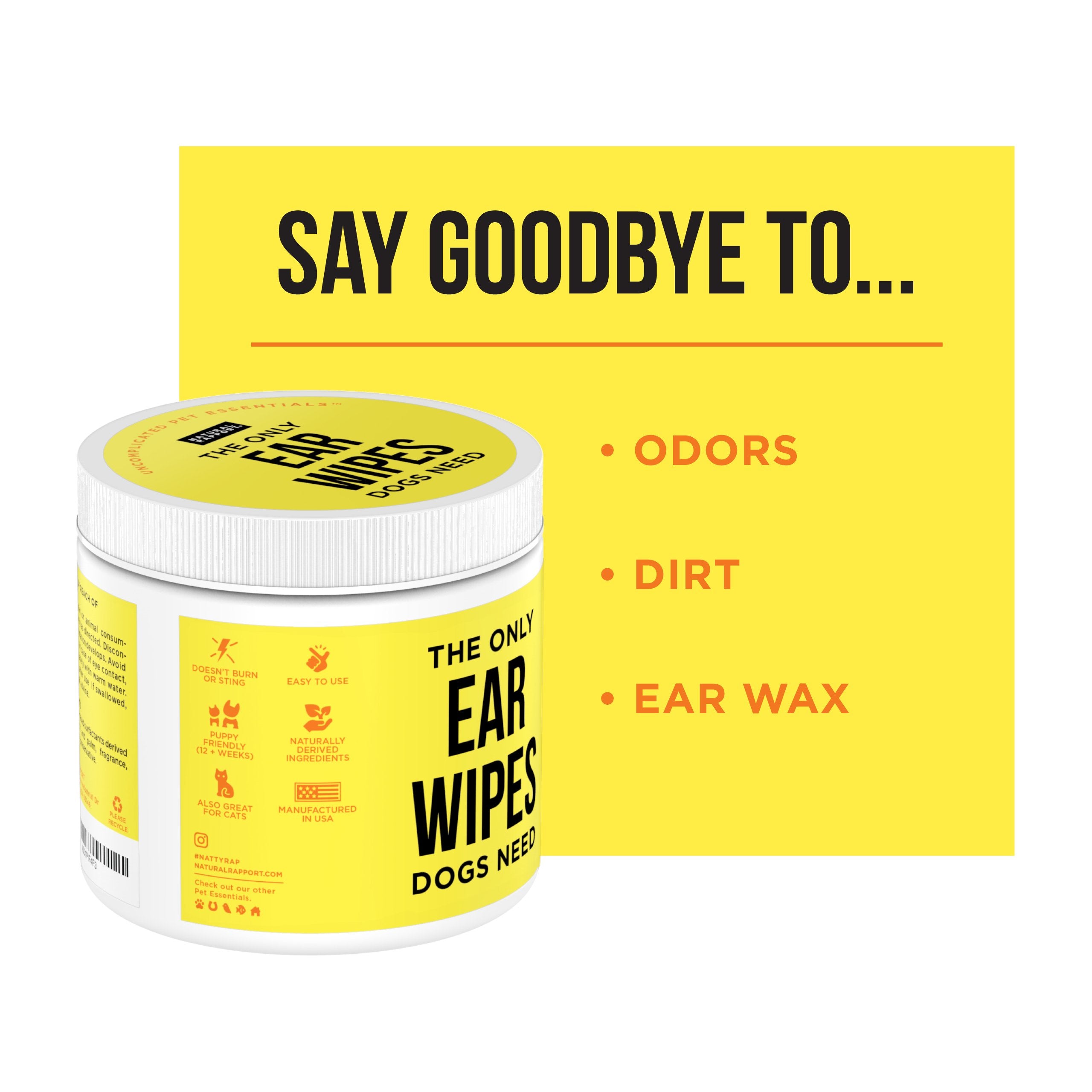 Natural Rapport - The Only Ear Wipes Dogs Need